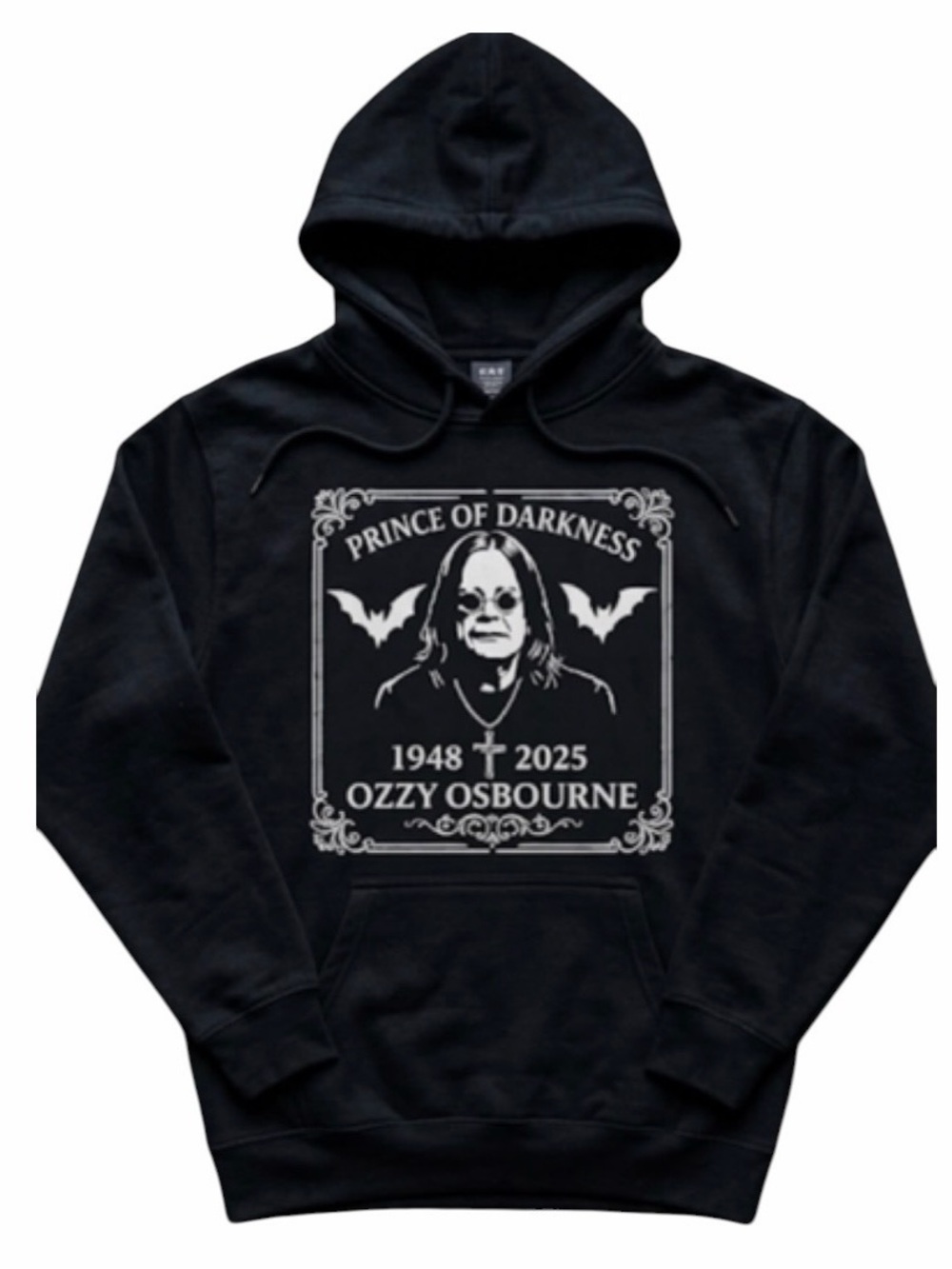 Ozzy Osbourne "Prince of Darkness" 1948–2025 Hoodie Size Large New Black Sabbath